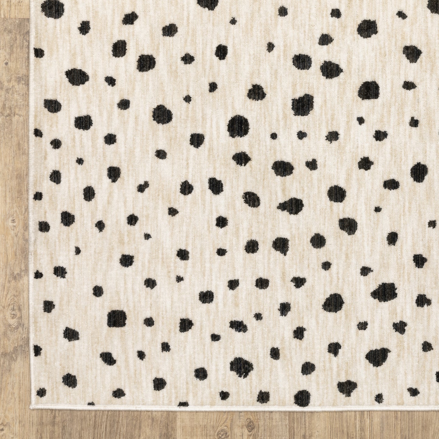 Hunter Circles Beige/ Black Cut Pile Rug