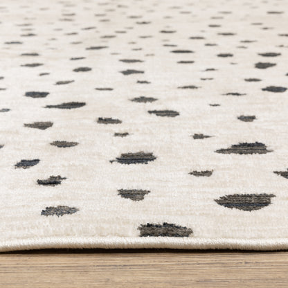 Hunter Circles Beige/ Black Cut Pile Rug