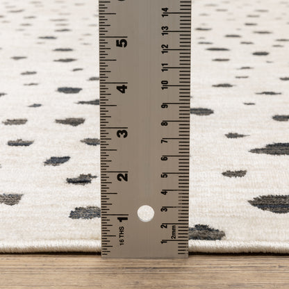 Hunter Circles Beige/ Black Cut Pile Rug