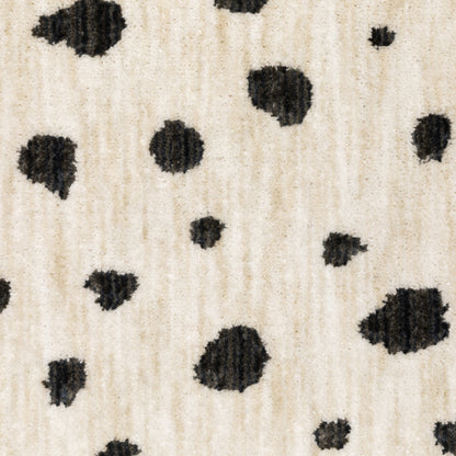 Hunter Circles Beige/ Black Cut Pile Rug