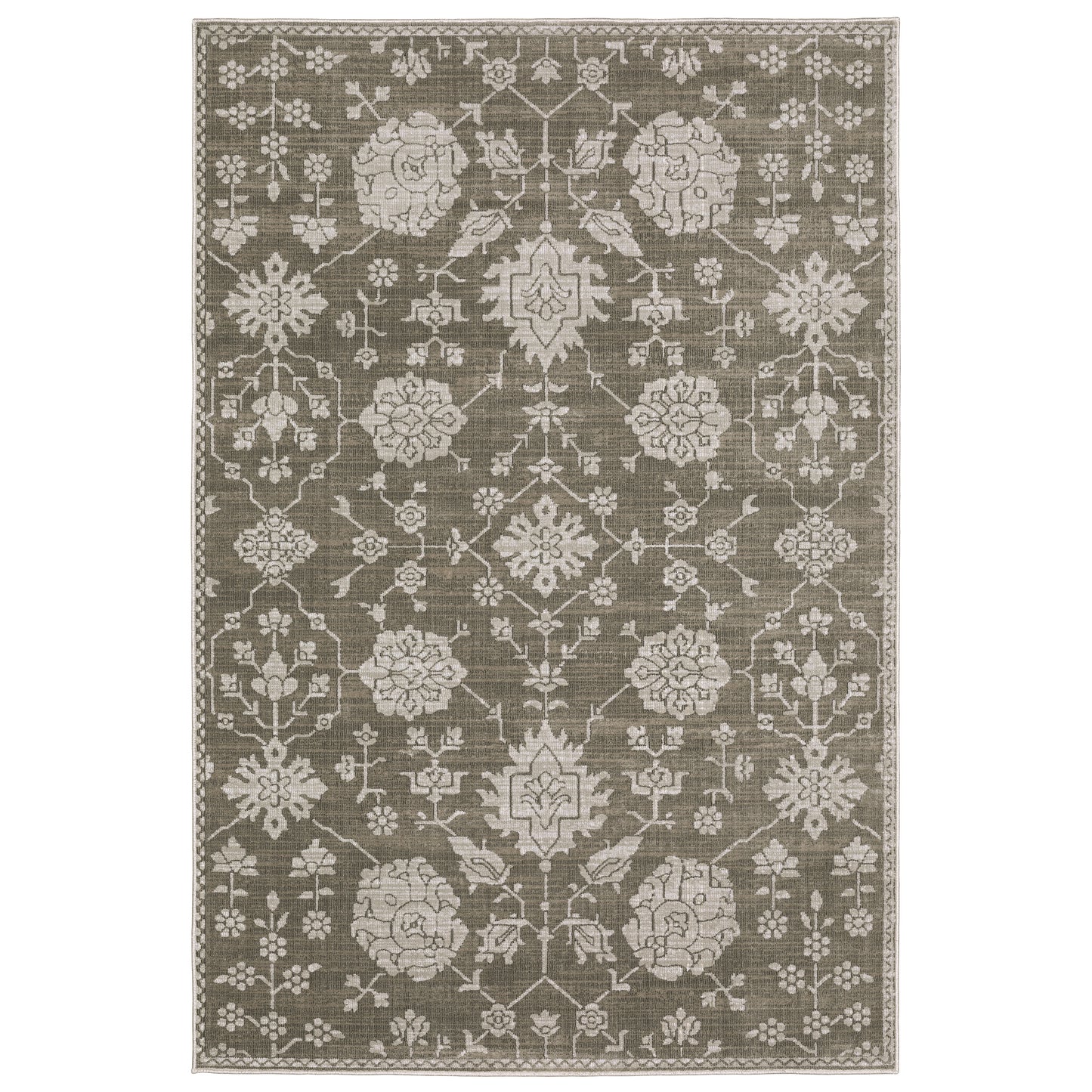 Intrigue INT01 Grey Floral Rug