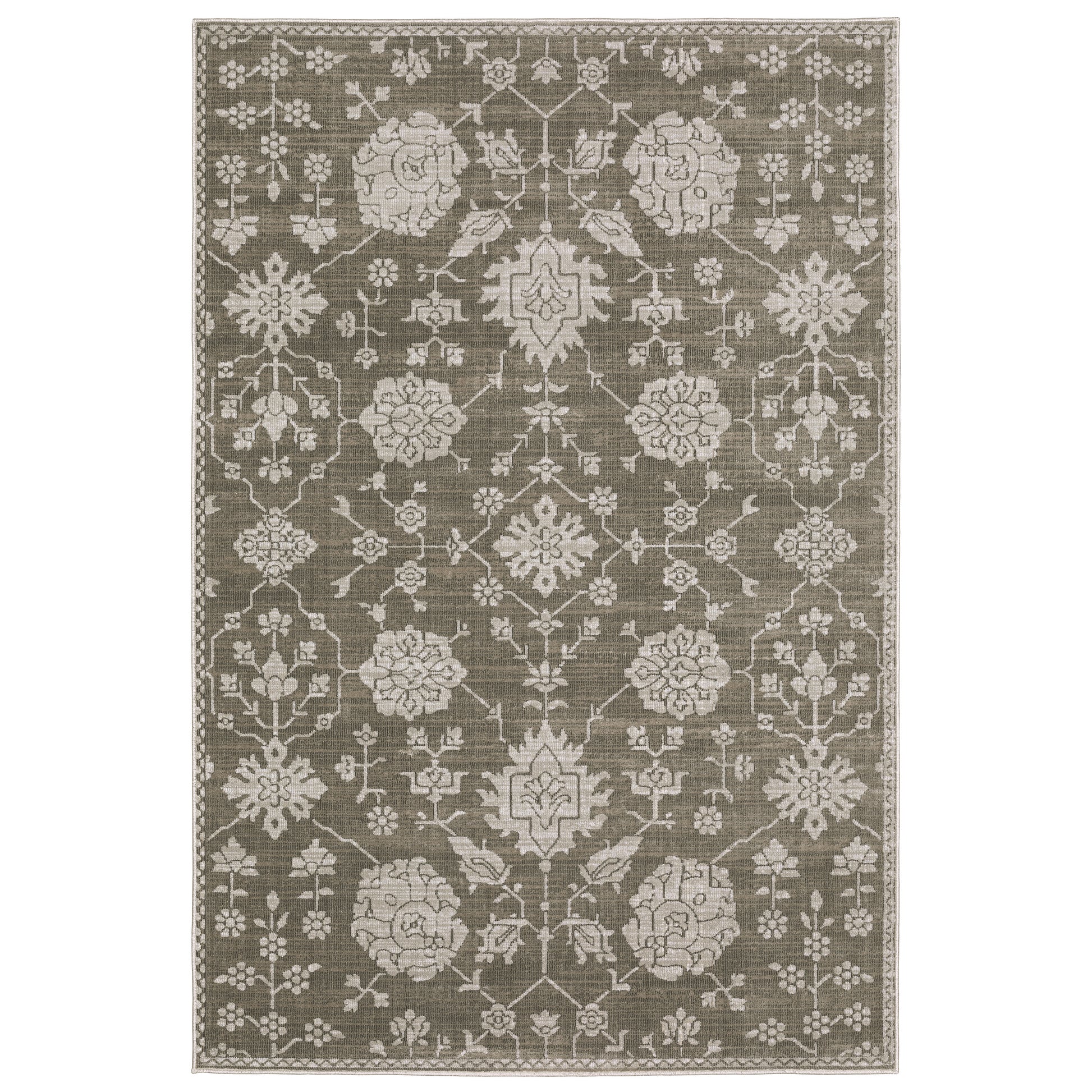 Intrigue INT01 Grey Floral Rug