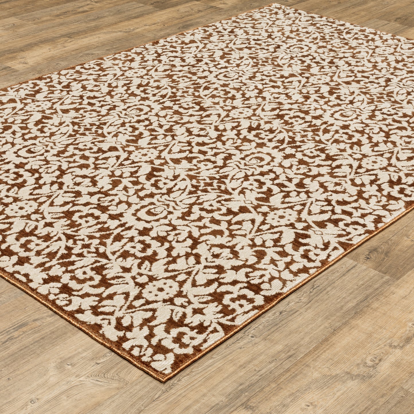 Intrigue Oriental Rust/ Ivory Cut Pile Rug