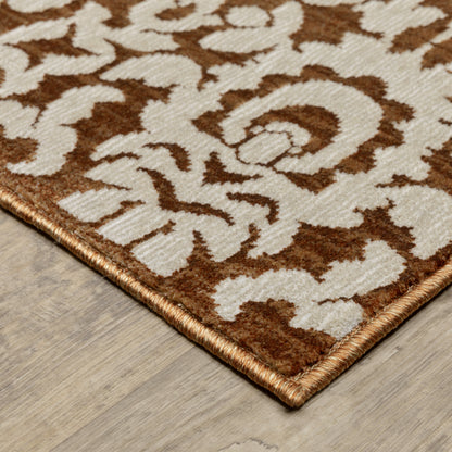 Intrigue Oriental Rust/ Ivory Cut Pile Rug