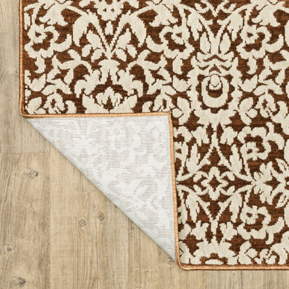 Intrigue Oriental Rust/ Ivory Cut Pile Rug