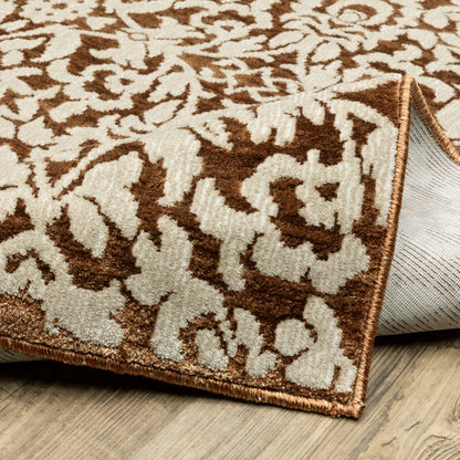 Intrigue Oriental Rust/ Ivory Cut Pile Rug