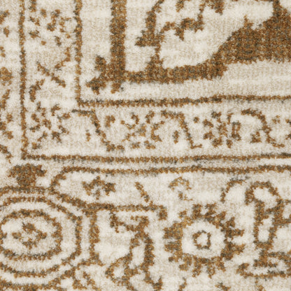 Intrigue Medallion Ivory/ Gold Oriental Cut Pile Rug