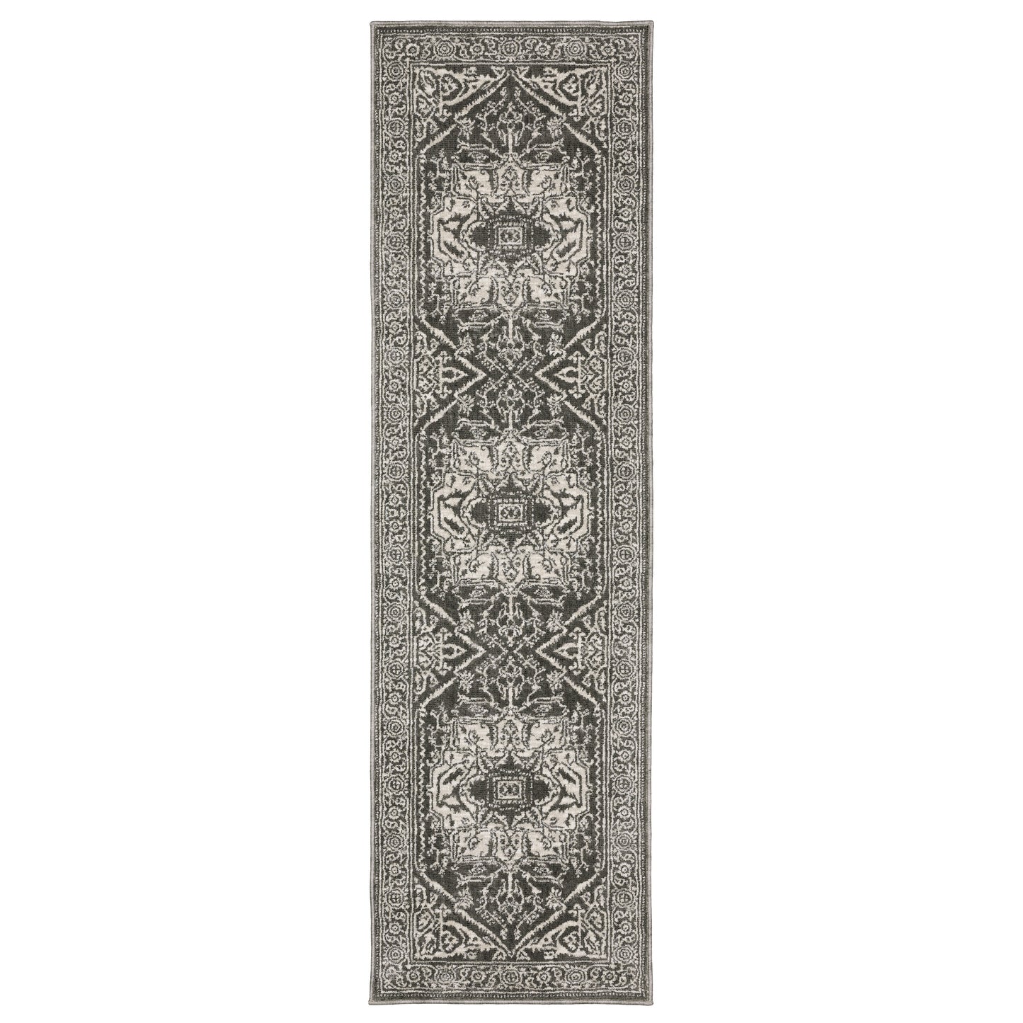 Intrigue INT04 Grey Medallion Rug
