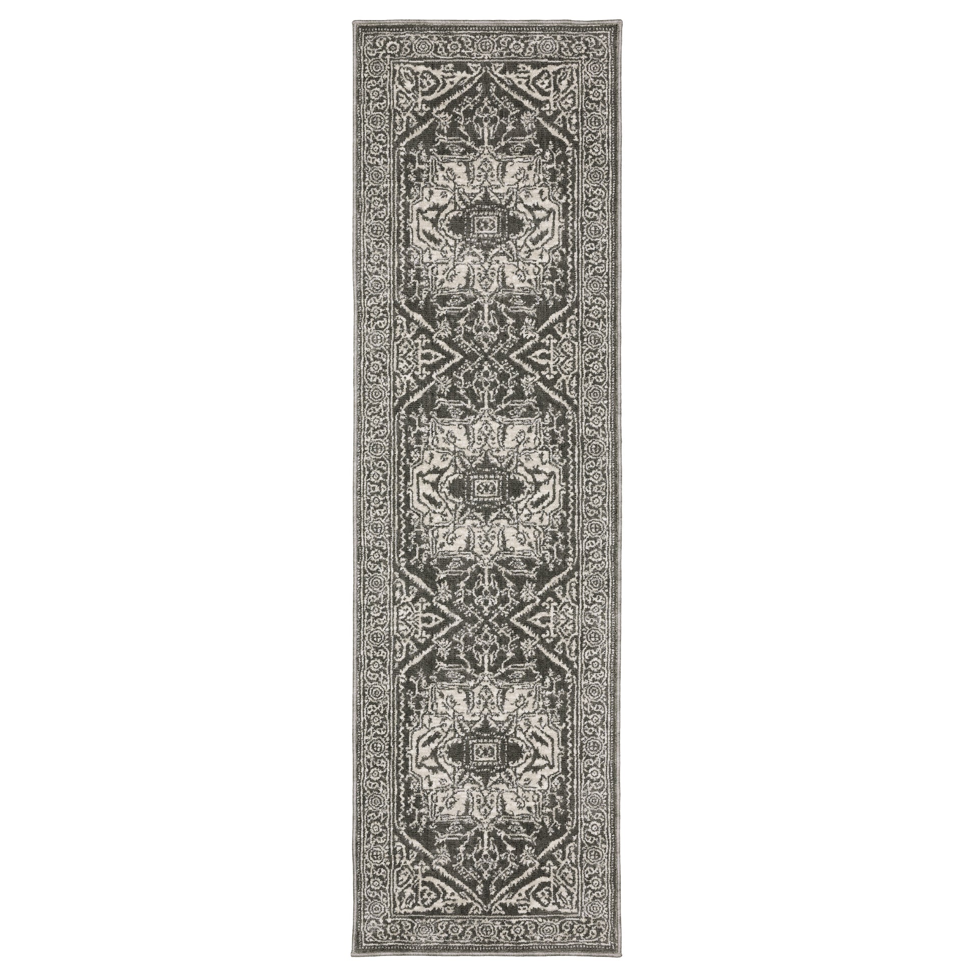 Intrigue INT04 Grey Medallion Rug