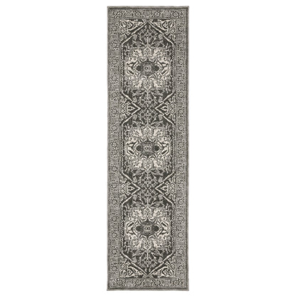 Intrigue INT04 Grey Medallion Rug