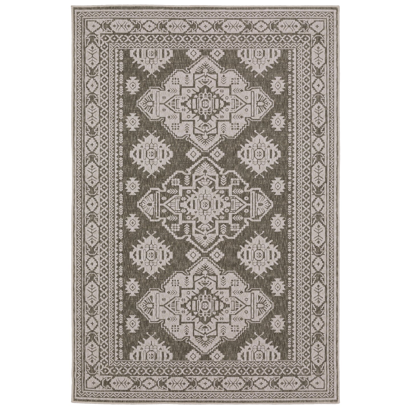 Intrigue INT06 Grey Medallion Rug