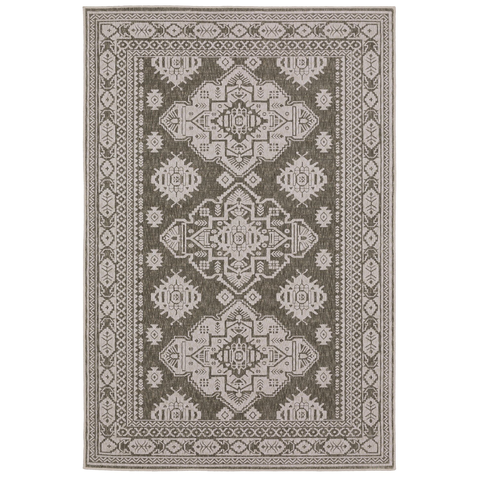 Intrigue INT06 Grey Medallion Rug