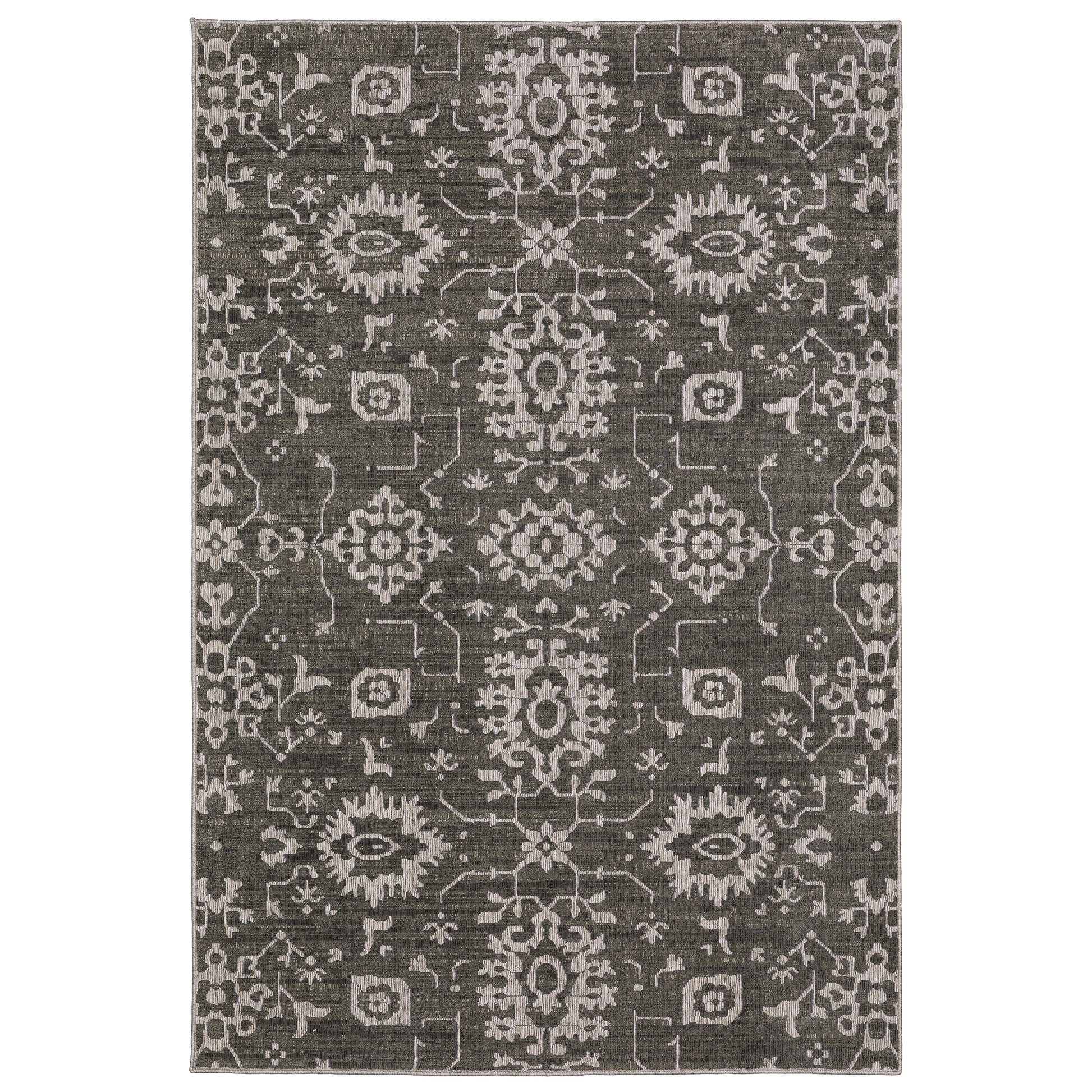 Intrigue INT09 Grey Floral Rug