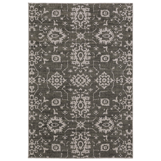 Intrigue INT09 Grey Floral Rug