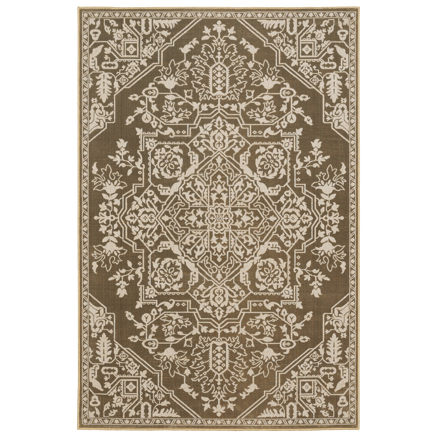 Intrigue INT11 Gold Medallion Rug