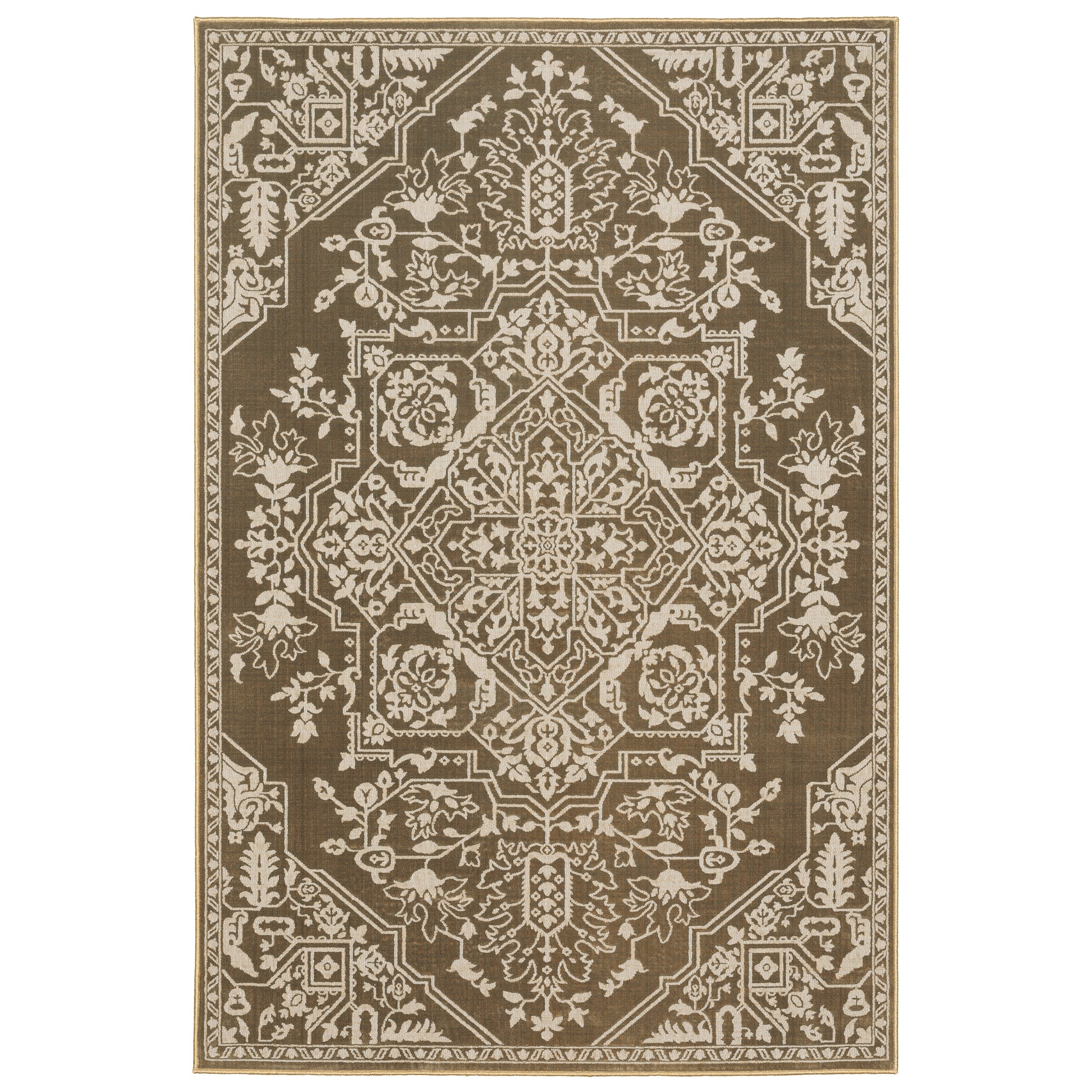 Intrigue INT11 Gold Medallion Rug