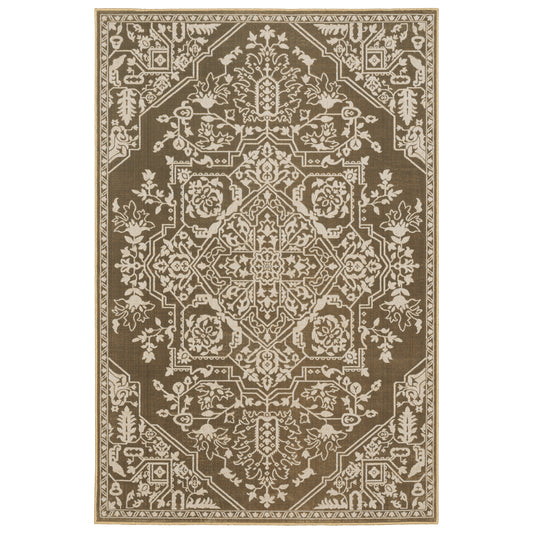 Intrigue INT11 Gold Medallion Rug