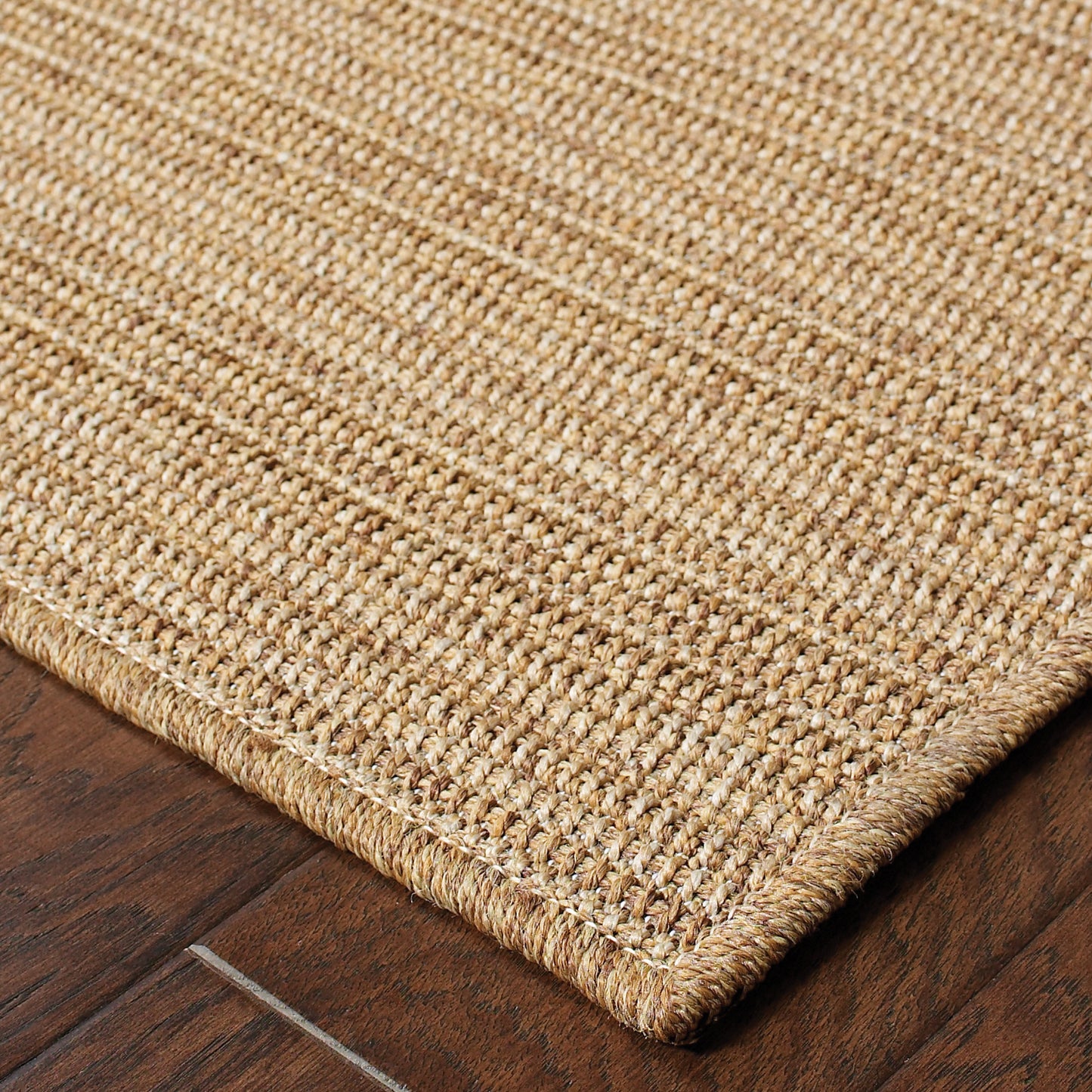 Karavia Stripe Tan/ Tan Abstract Flat Weave Rug