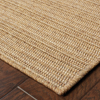 Karavia Stripe Tan/ Tan Abstract Flat Weave Rug