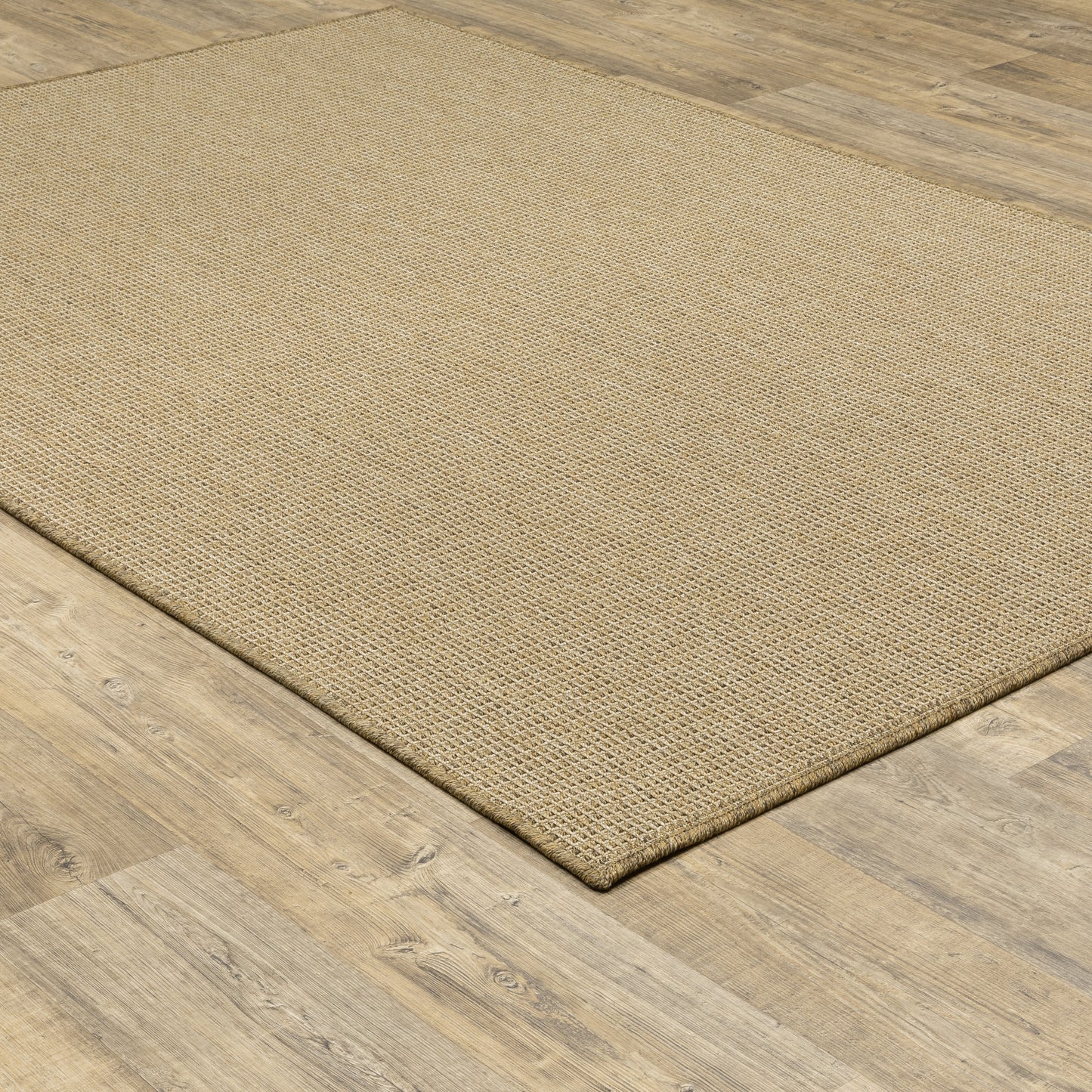 Karavia Solid Sand/ Sand Abstract Flat Weave Rug