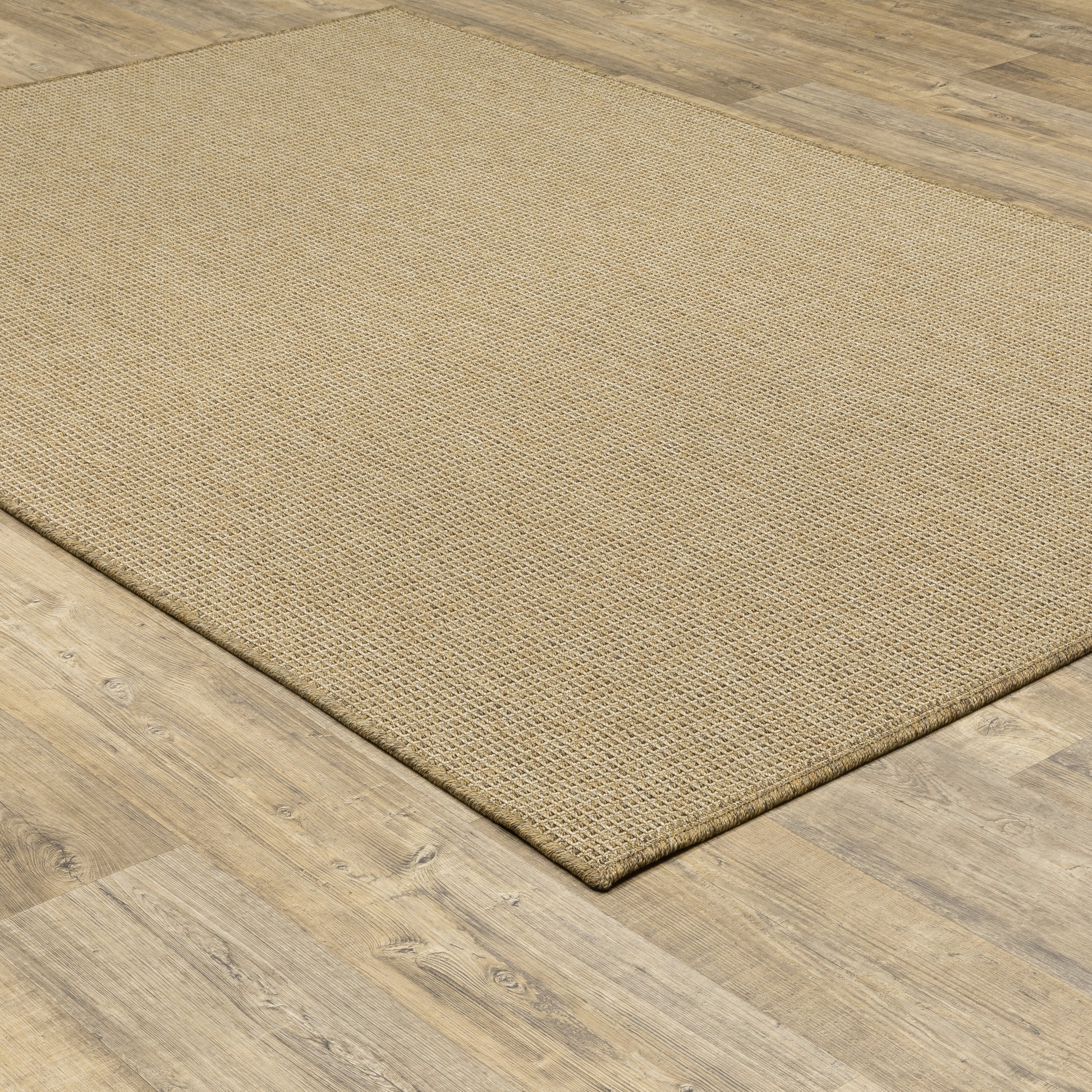 Karavia Solid Sand/ Sand Abstract Flat Weave Rug