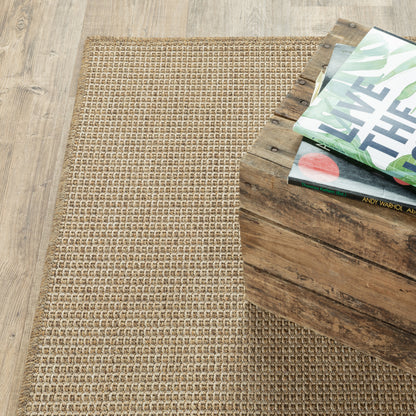 Karavia Solid Sand/ Sand Abstract Flat Weave Rug