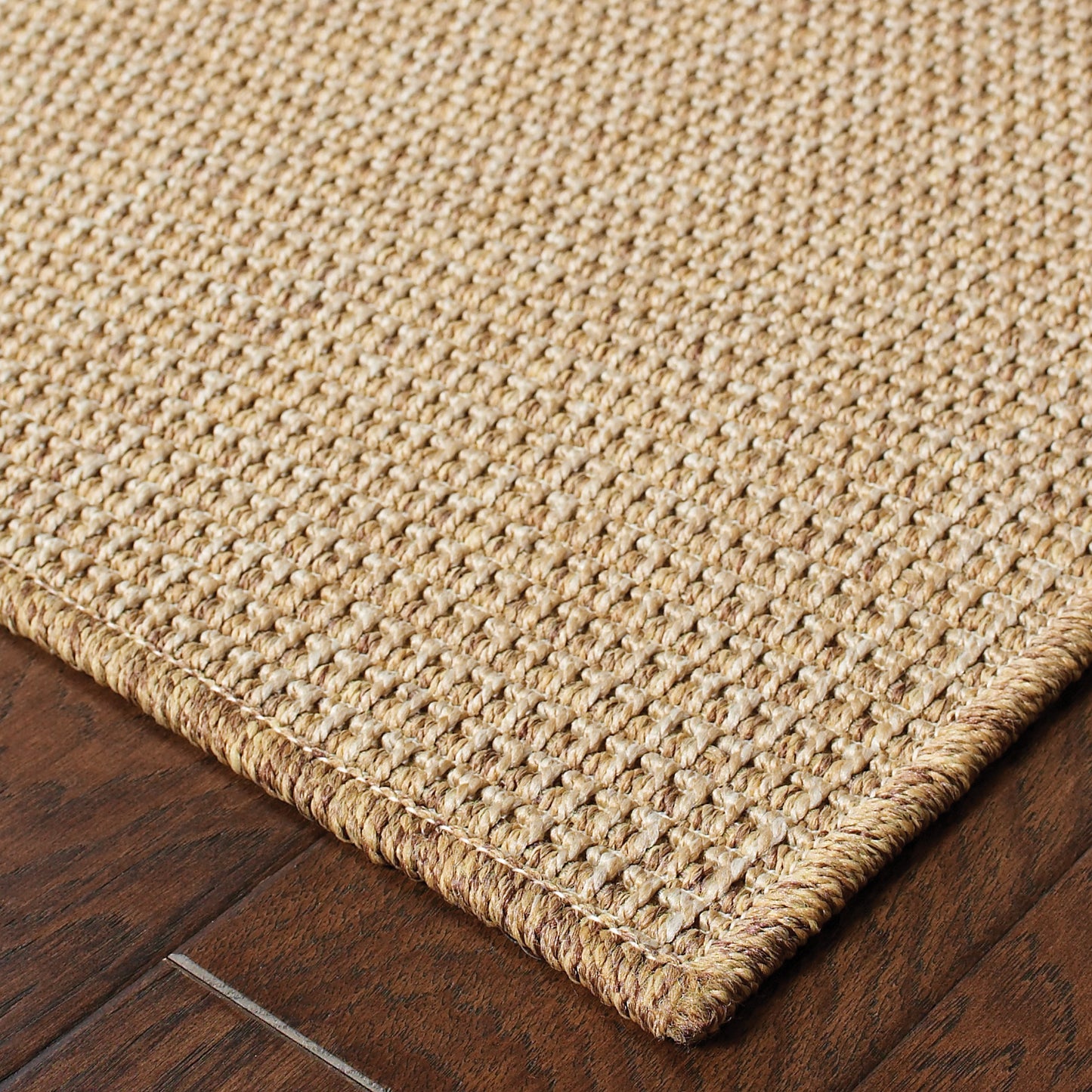 Karavia Solid Sand/ Sand Abstract Flat Weave Rug
