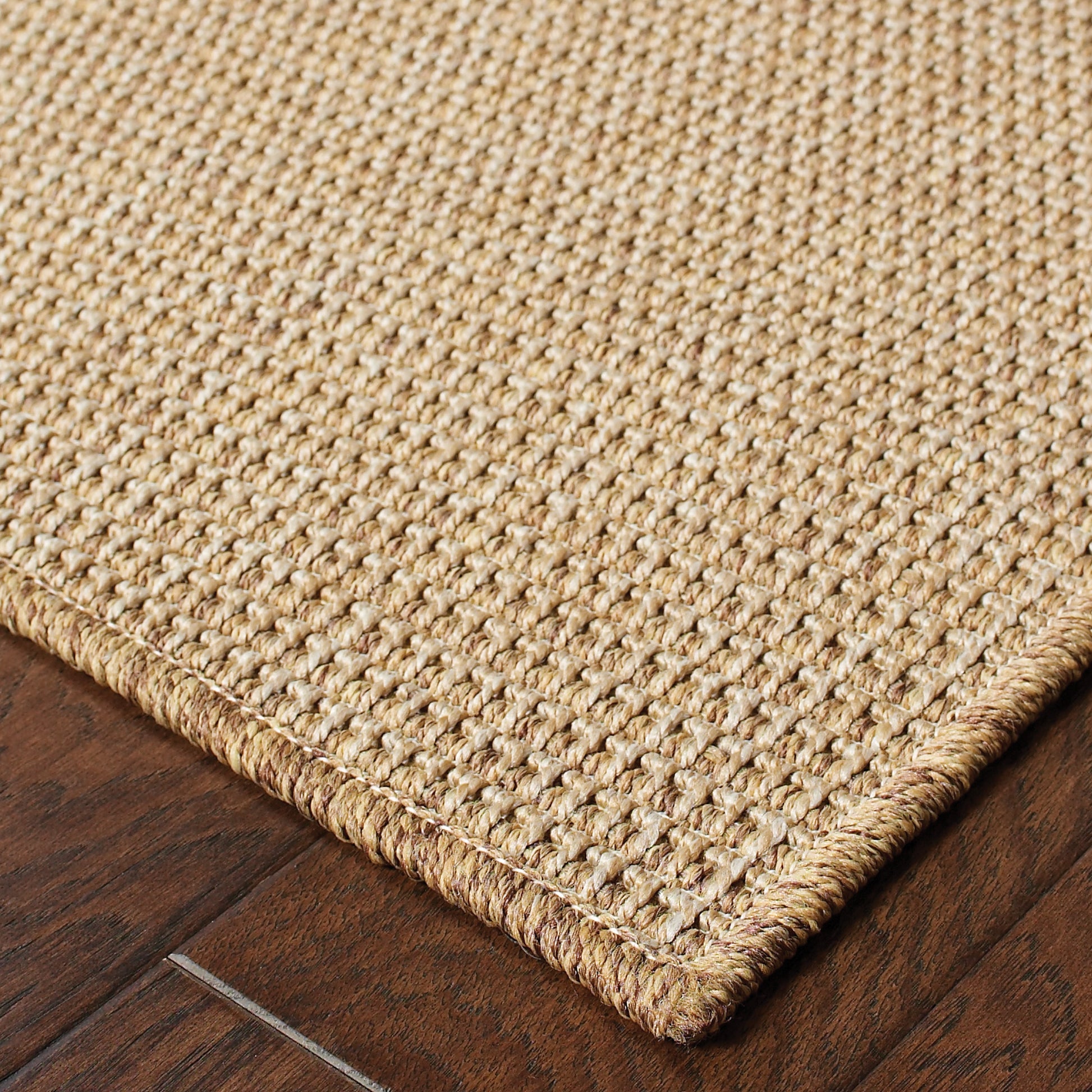 Karavia Solid Sand/ Sand Abstract Flat Weave Rug