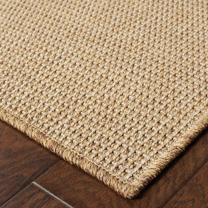 Karavia Solid Sand/ Sand Abstract Flat Weave Rug
