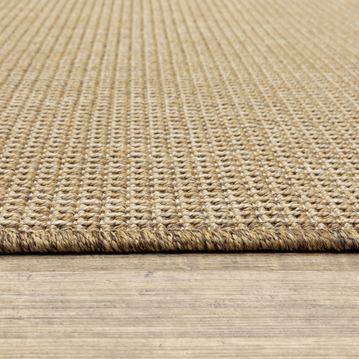 Karavia Solid Sand/ Sand Abstract Flat Weave Rug