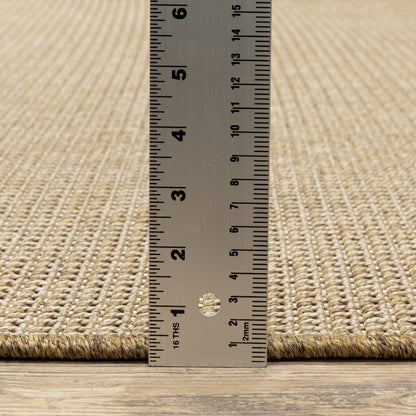 Karavia Solid Sand/ Sand Abstract Flat Weave Rug