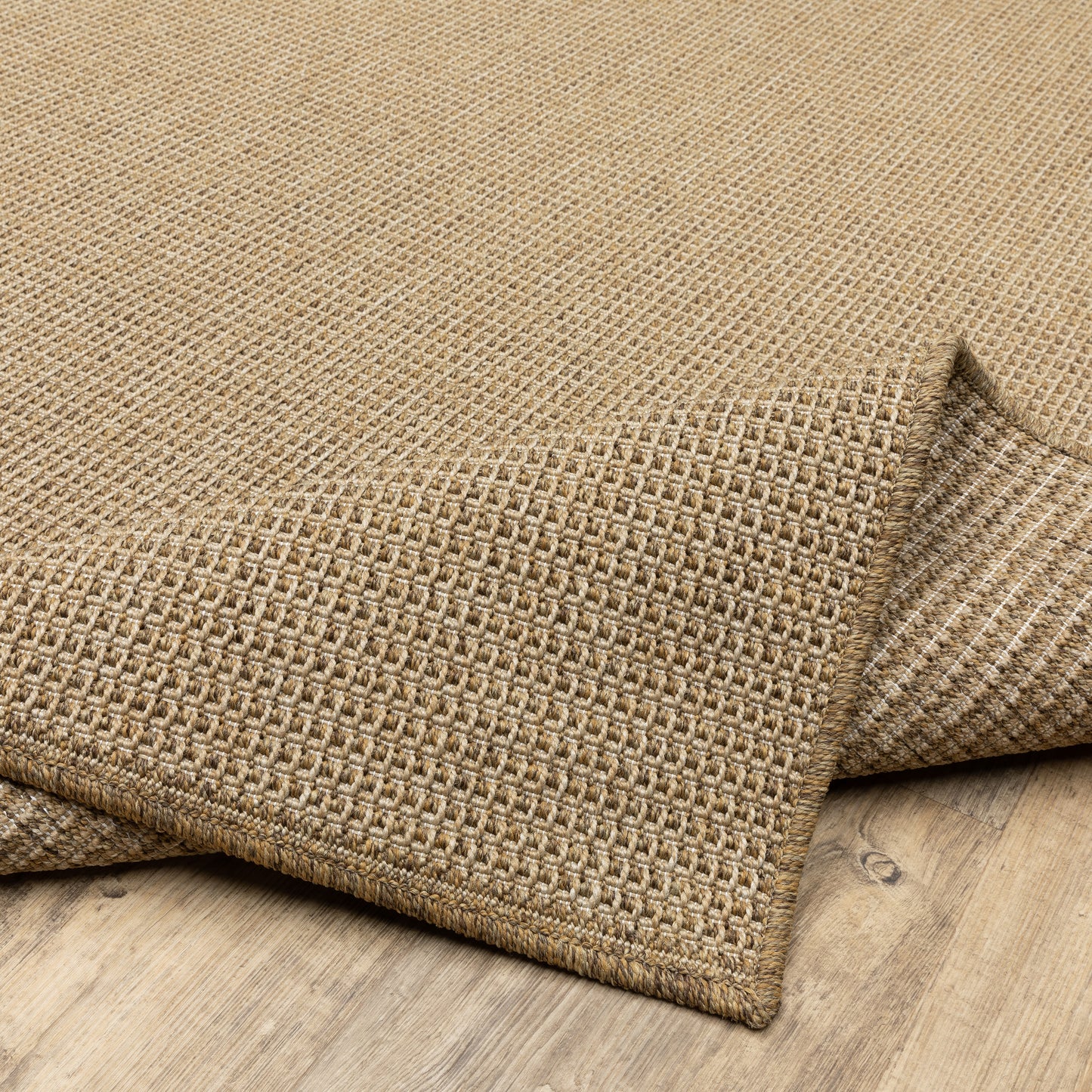 Karavia Solid Sand/ Sand Abstract Flat Weave Rug