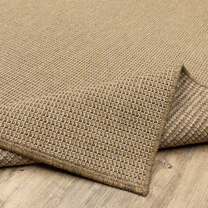 Karavia Solid Sand/ Sand Abstract Flat Weave Rug