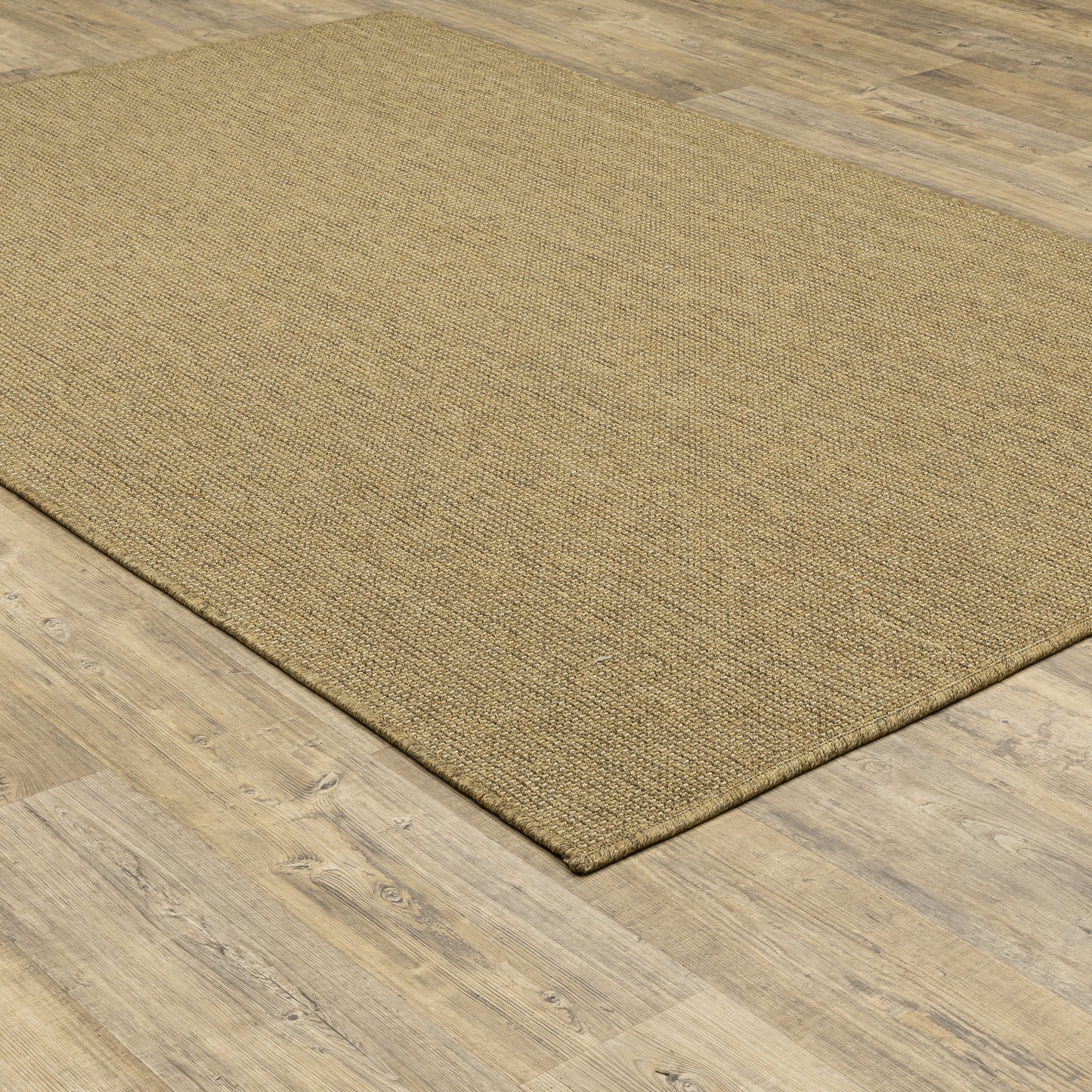 Karavia Solid Tan/ Tan Abstract Flat Weave Rug