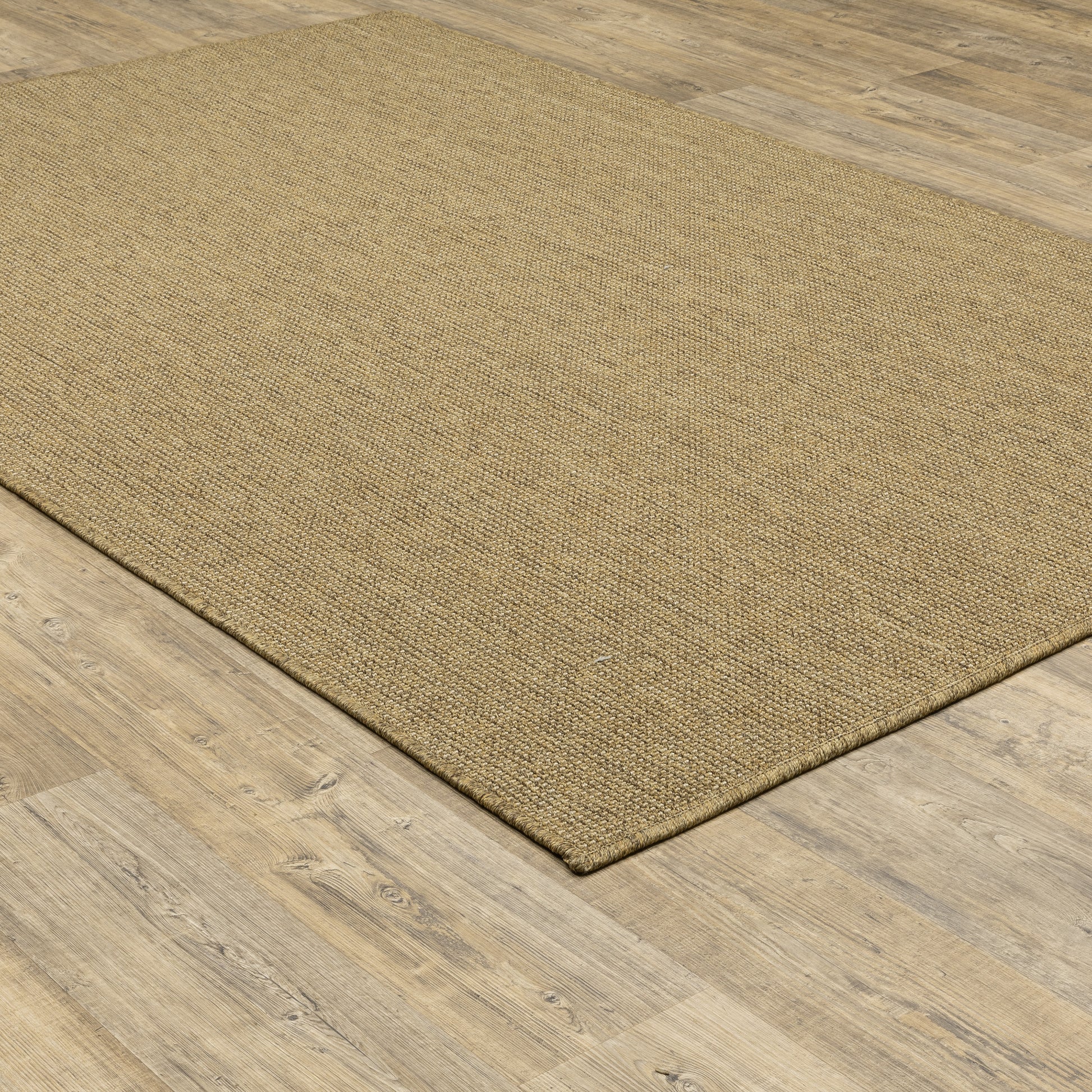 Karavia Solid Tan/ Tan Abstract Flat Weave Rug
