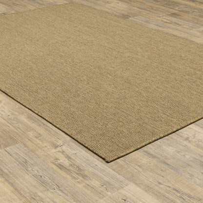 Karavia Solid Tan/ Tan Abstract Flat Weave Rug