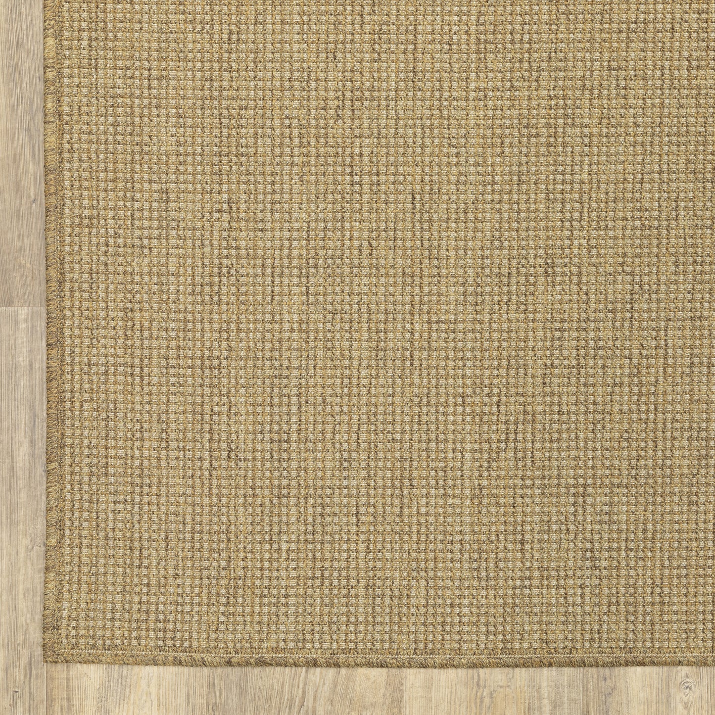 Karavia Solid Tan/ Tan Abstract Flat Weave Rug