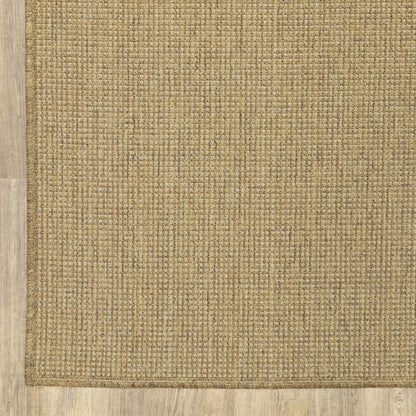 Karavia Solid Tan/ Tan Abstract Flat Weave Rug