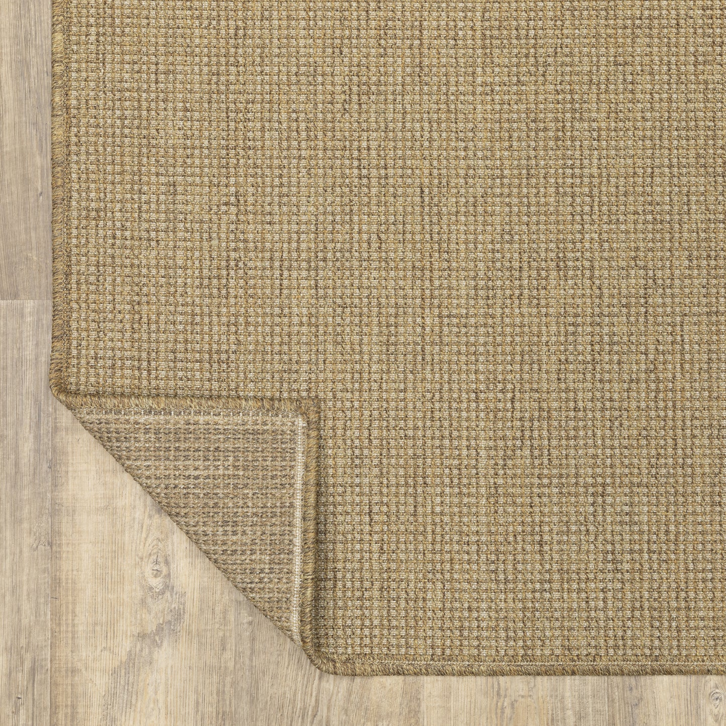 Karavia Solid Tan/ Tan Abstract Flat Weave Rug
