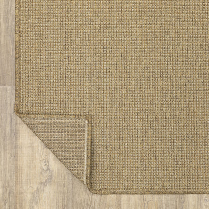 Karavia Solid Tan/ Tan Abstract Flat Weave Rug