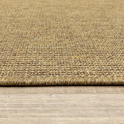 Karavia Solid Tan/ Tan Abstract Flat Weave Rug