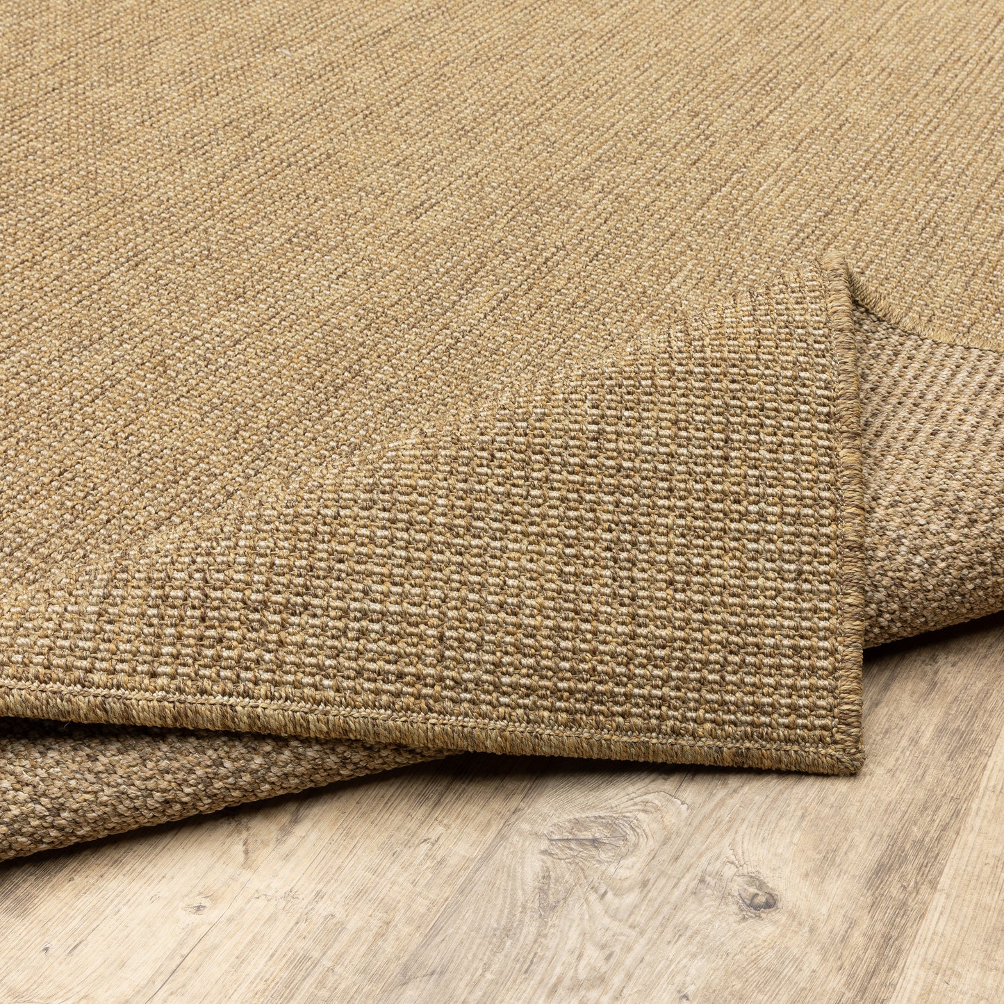 Karavia Solid Tan/ Tan Abstract Flat Weave Rug