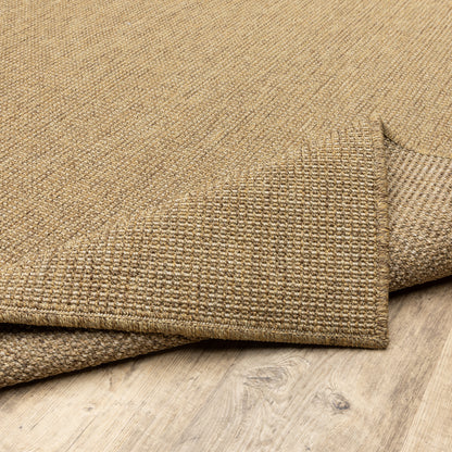 Karavia Solid Tan/ Tan Abstract Flat Weave Rug