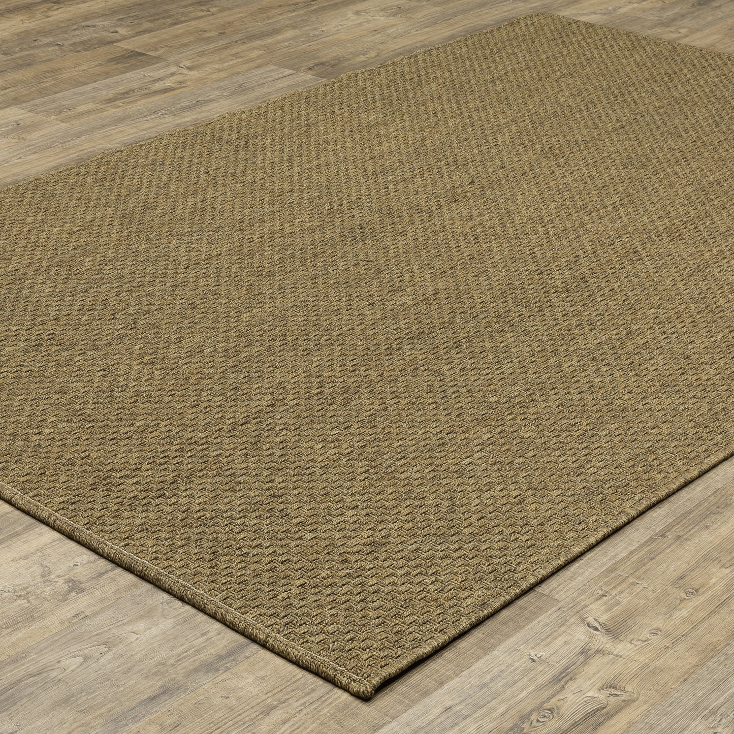 Karavia Solid Tan/ Tan Abstract Flat Weave Rug