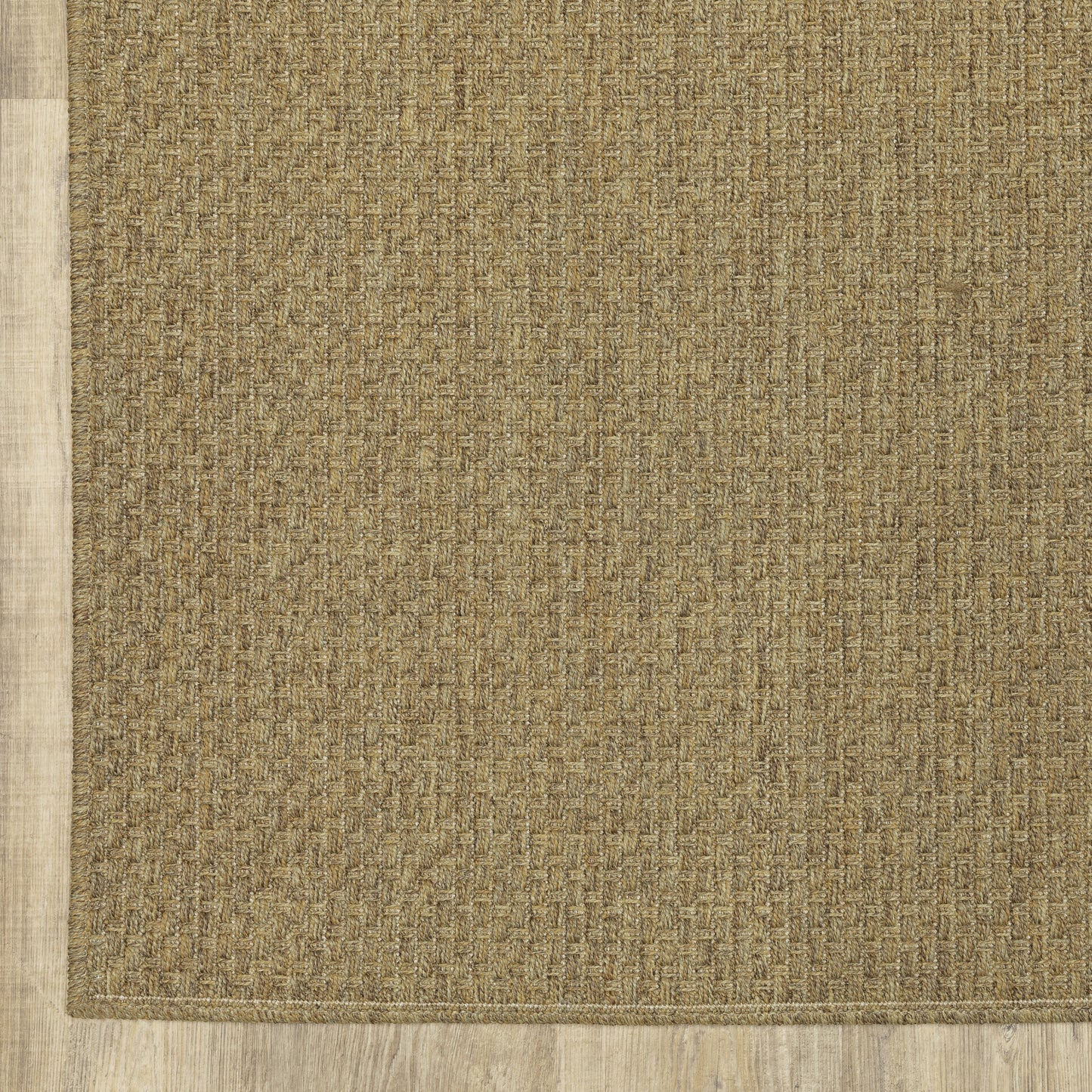 Karavia Solid Tan/ Tan Abstract Flat Weave Rug