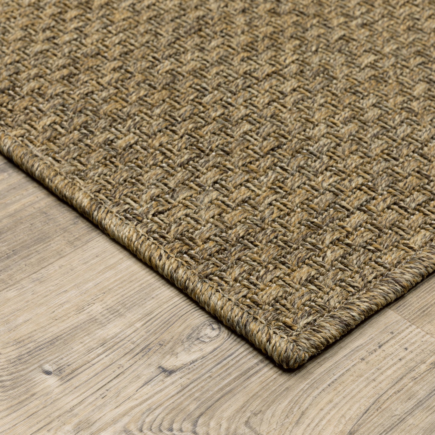 Karavia Solid Tan/ Tan Abstract Flat Weave Rug