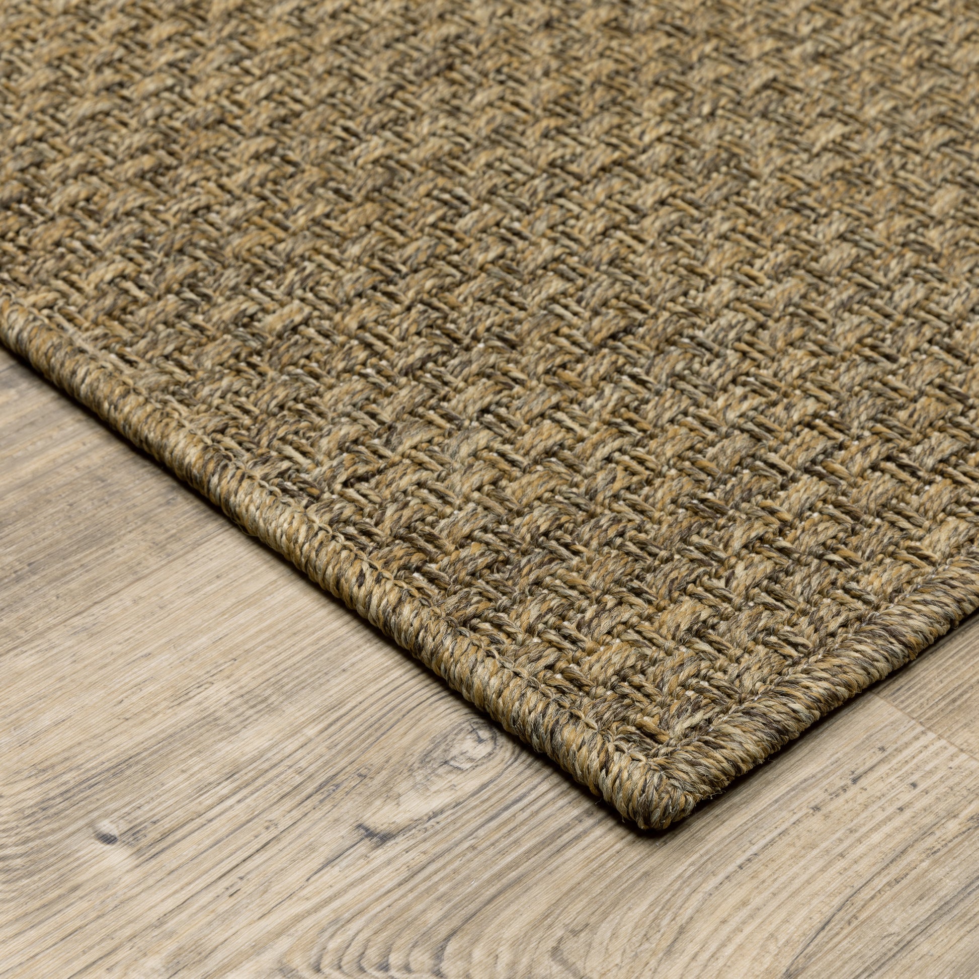Karavia Solid Tan/ Tan Abstract Flat Weave Rug