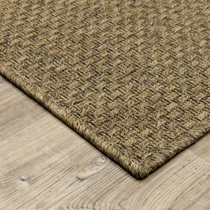 Karavia Solid Tan/ Tan Abstract Flat Weave Rug