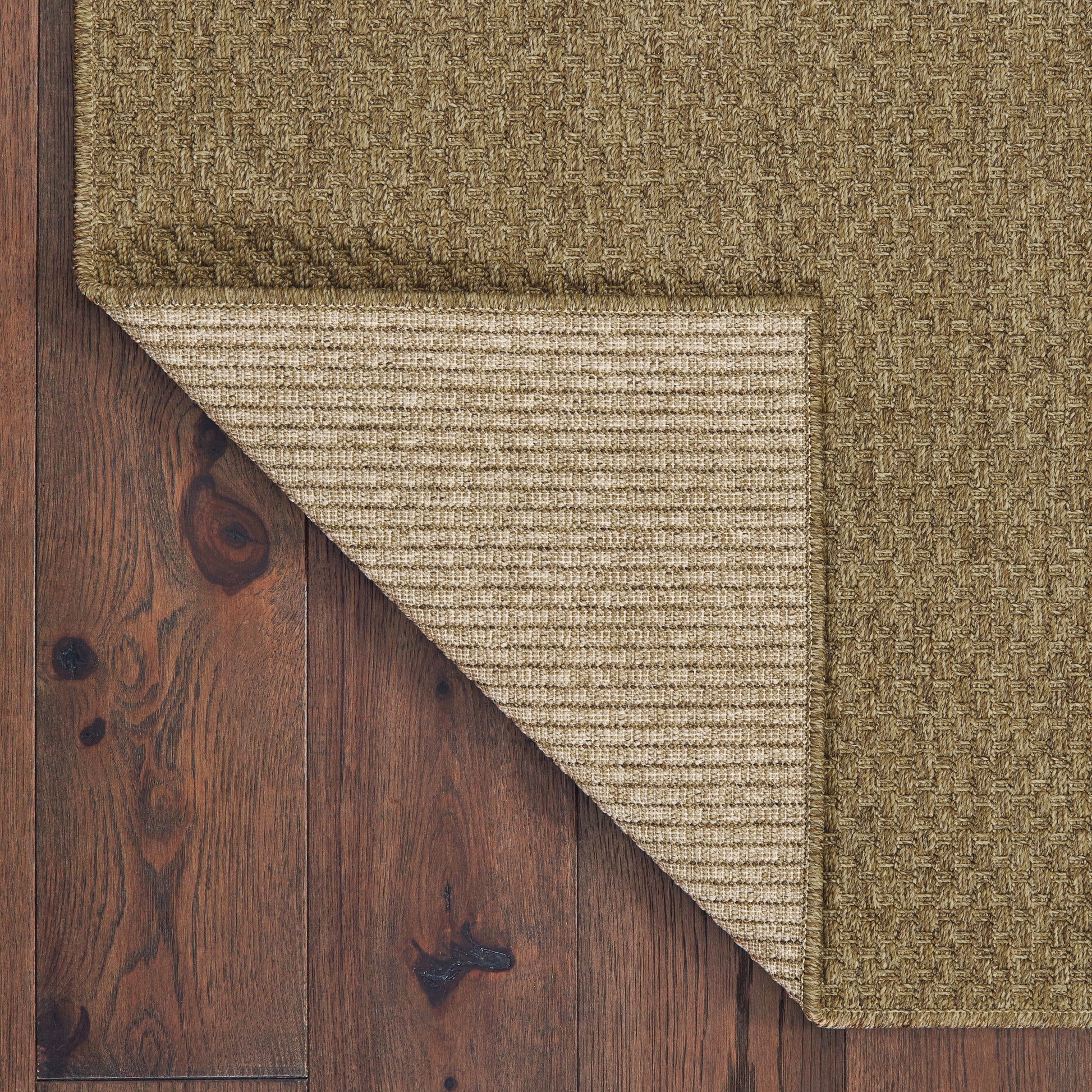 Karavia Solid Tan/ Tan Abstract Flat Weave Rug