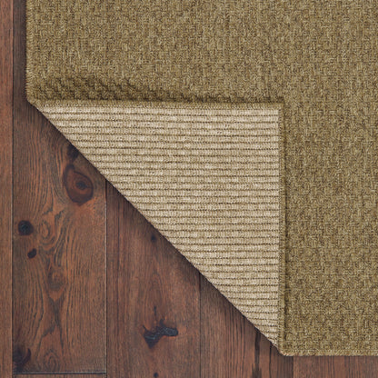 Karavia Solid Tan/ Tan Abstract Flat Weave Rug
